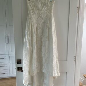 H&M Cream Strapless High Low Dress